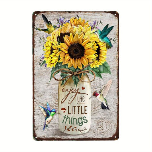 Colorful Sunflowers Metal Tin Sign Vintage Bar Farm Kitchen Wall Decor Gift