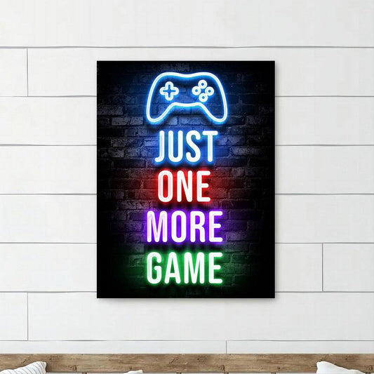 Gamer Quotes Canvas Poster Neon Gaming Decor - Living Room Bedroom Office Bar
