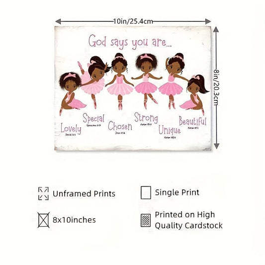 Motivational Canvas Poster Inspirational Quote Bible Verses American African Gir