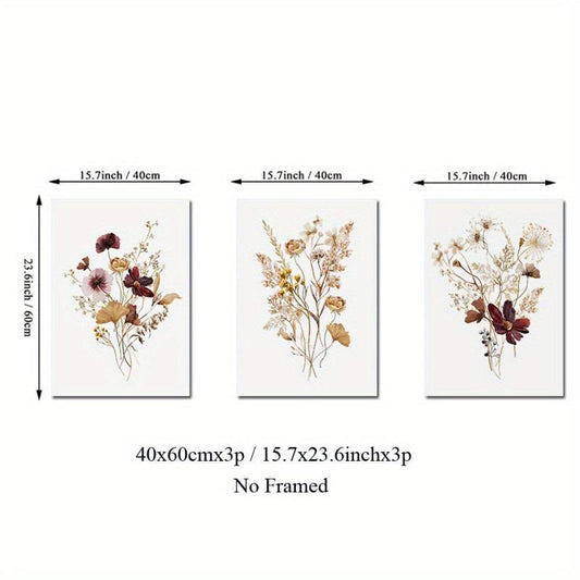 Boho Wildflower Watercolor Botanical Posters Set