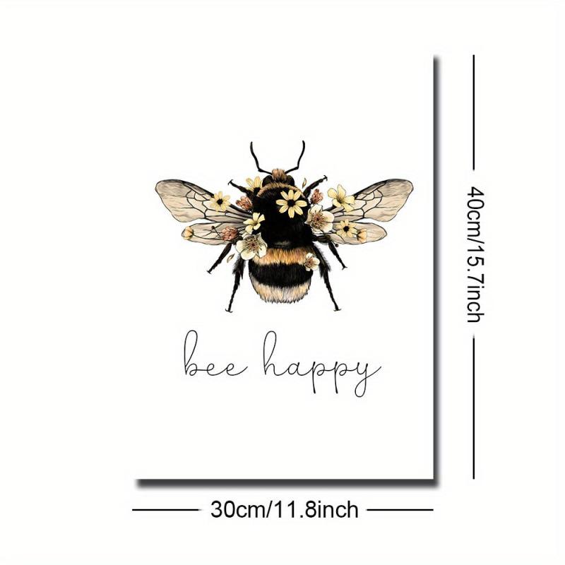 Motivational Floral Bee Canvas Print