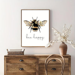 Motivational Floral Bee Canvas Print