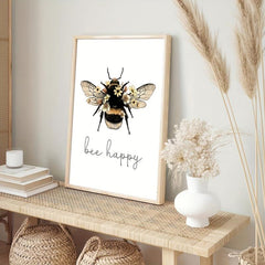 Motivational Floral Bee Canvas Print