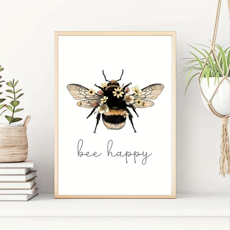 Motivational Floral Bee Canvas Print