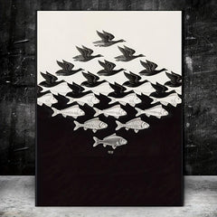 Bird And Fish Painting On Canvas Wall Art Movie Posters And Prints Artwork