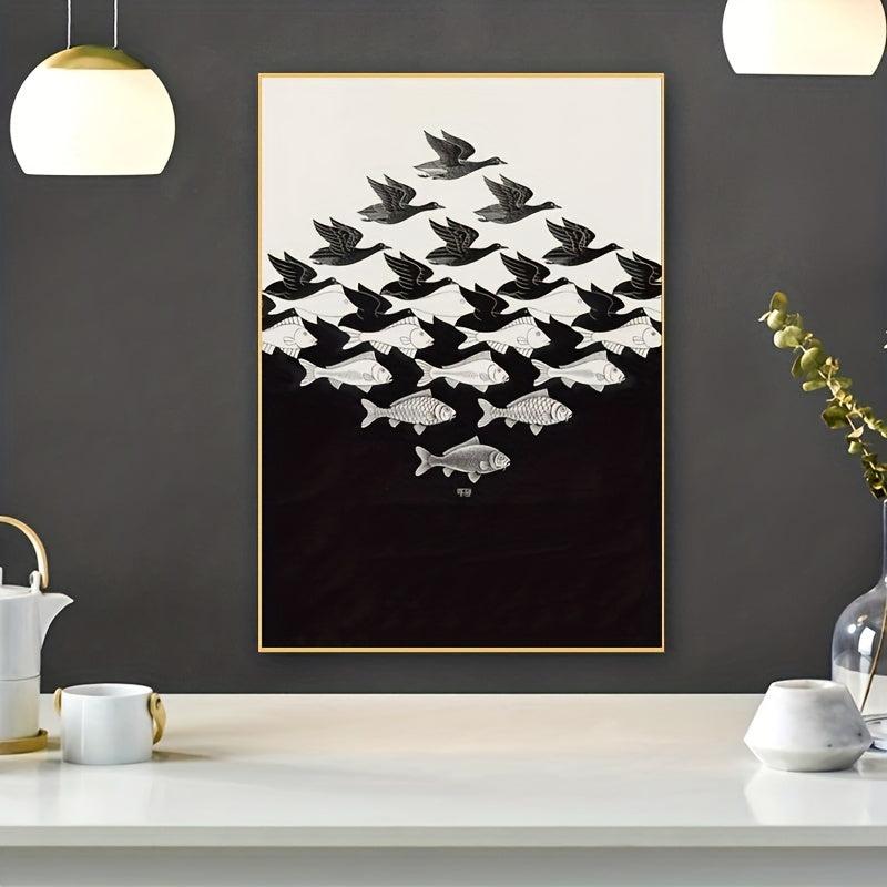 Bird And Fish Painting On Canvas Wall Art Movie Posters And Prints Artwork