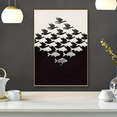 Bird And Fish Painting On Canvas Wall Art Movie Posters And Prints Artwork
