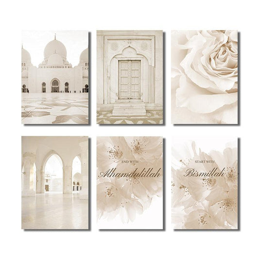 Bohemian Islamic Landscape Canvas Print Moroccan Mosque 8 3x11 8 Inches