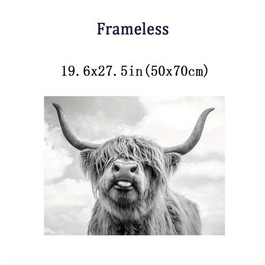 Nordic Highland Cow Wall Art Prints - Animals Canvas Art Home Decor