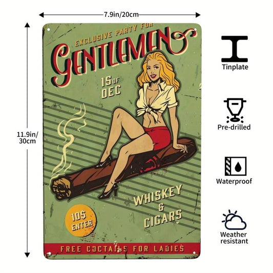 Vintage Cigars Shop Tin Sign Wall Decor Retro Men Women 20x30cm