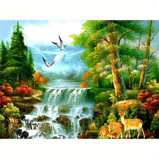 DIY 5D Round Diamond Painting Kit for Adults - Home Wall Decor Landscape Craft