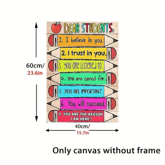 Motivational Quotes Canvas Painting Colored Pencils Wall Art