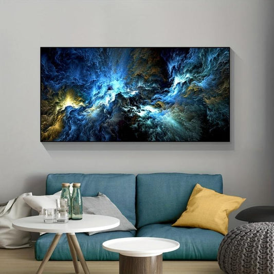 Geometric Clouds Abstract Painting Canvas Art Wall Decor