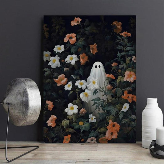 Canvas Poster Ghost Painting Vintage Wall Art Halloween Decoration