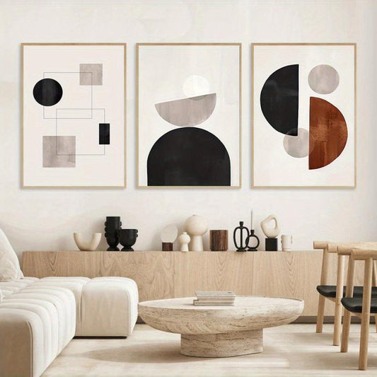 3pcs Abstract Geometric Figures Canvas Painting