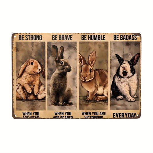 Vintage Bunny Rabbit Poster Wall Decor Tin Sign