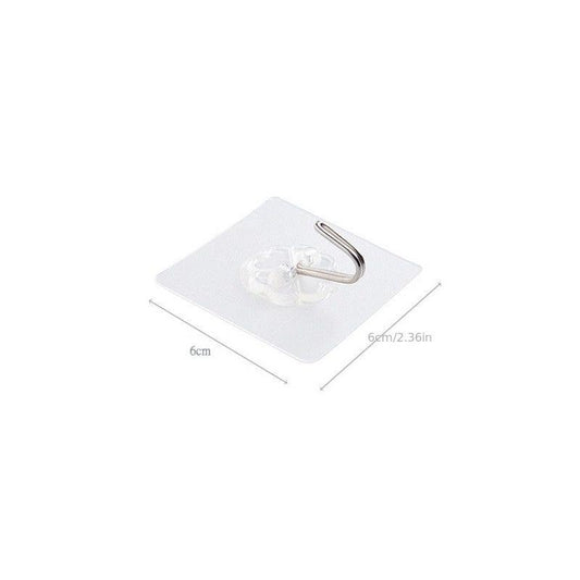 6pcs Adhesive Hook Transparent Wall Hook Waterproof Kitchen Bathroom Hook