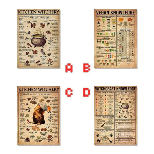 Kitchen Witchery Poster Witches Magic Halloween Art Poster No Frame