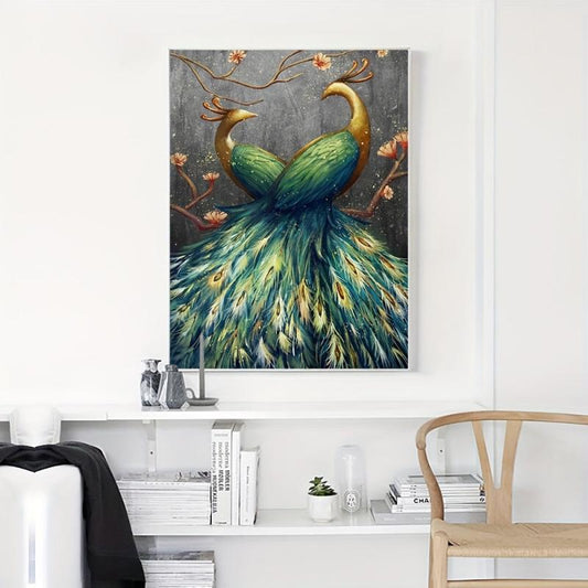 Vintage Peacock Wall Art Abstract Painting On Canvas Home Decor