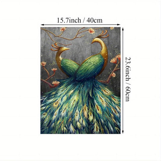 Vintage Peacock Wall Art Abstract Painting On Canvas Home Decor
