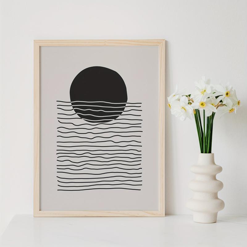 3pcs Abstract Creative Artistic Hand Sketched Compositions Wall Decoration