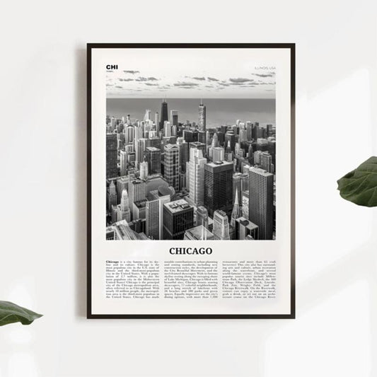 Canvas Poster Vintage Art Chicago City Print Chicago Wall Art Poster