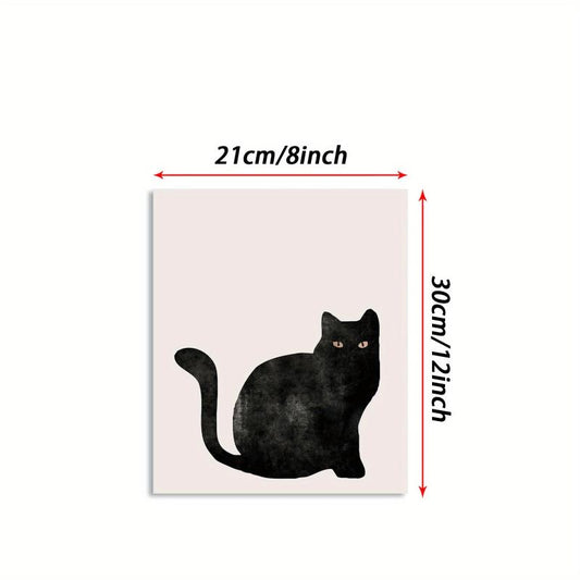 Canvas Poster Lack Cat Halloween Poster Animal Hanging Painting