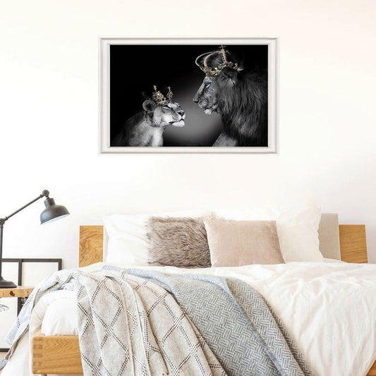 Stunning Lion Couple Canvas Painting, Multiple Sizes