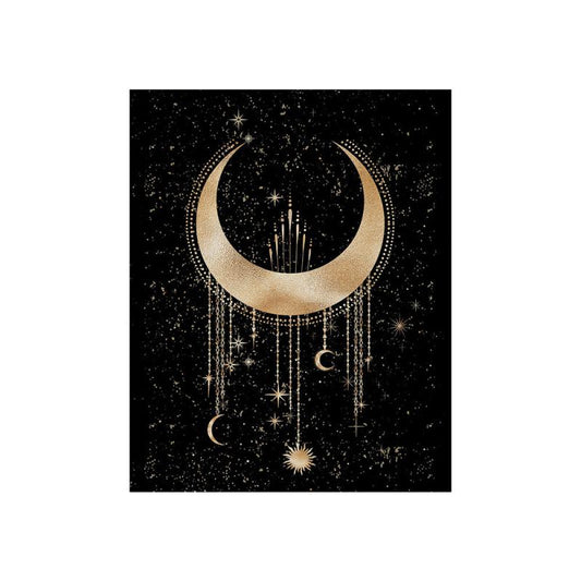Celestial Sun and Moon Print Wall Decor Witchy Witchcraft Art 20x32