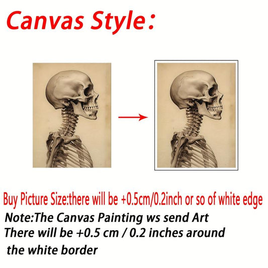 Halloween Canvas Poster Vintage Skull Art Print for Wall Decor
