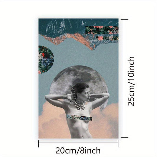 Vintage Surrealism Art Moon Print Travel To The Moon Poster