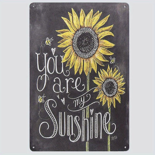 Colorful Sunflowers You Are My Sunshine Retro Vintage Metal Tin Sign Poster
