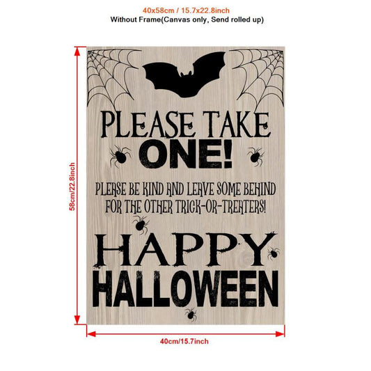 Vintage Halloween Porch Sign Trick Or Treat Wall Art