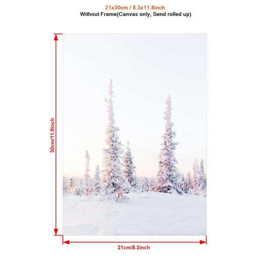 Blush Pink Winter Forest Photo Snow Trees Christmas Wall Decor Poster