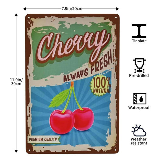 Vintage Tin Sign Fruit Metal Sign Decorative Sign Home Kitchen Art Decoration