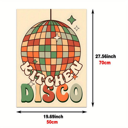 Retro Kitchen Disco Watercolor Canvas Painting for Living Room Decor