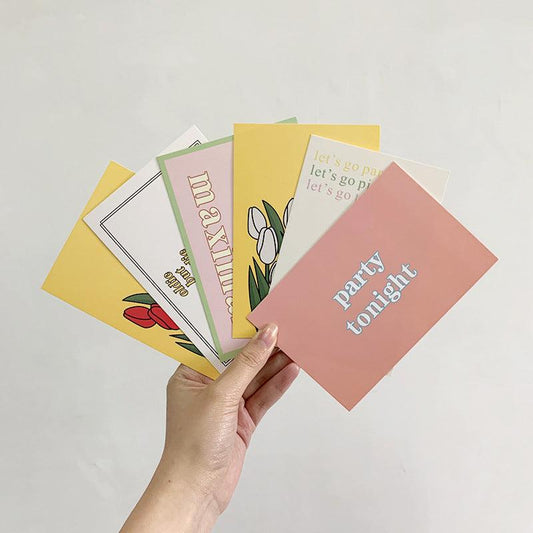 Colorful Tulip Flower Fruit Geometric Cards Set for Wall Decor & Photo Props