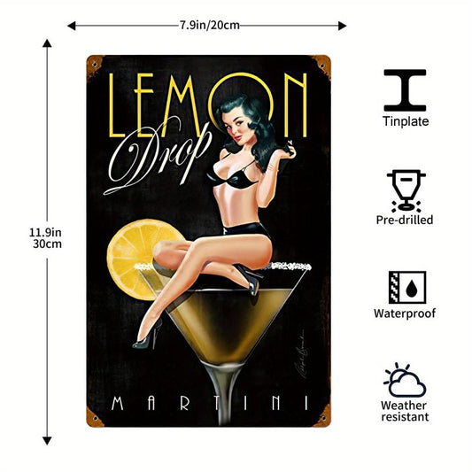 Vintage Bikini Girl Tin Sign Home Office Bar Club Decor 8x12 Inch