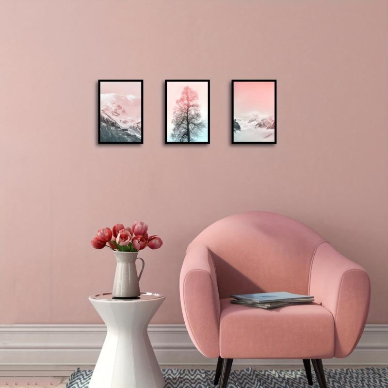 Pink Landscape Mountain Forest Canvas Wall Art Prints
