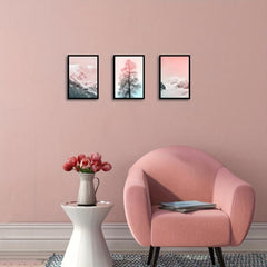 Pink Landscape Mountain Forest Canvas Wall Art Prints