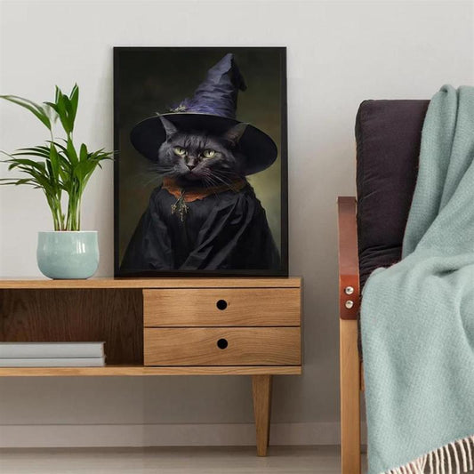 Cat Witch Vintage Poster Art Print Dark Academia Gothic Wicca Wall Decor