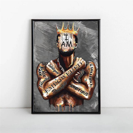Vintage Canvas King Tattoo Painting Wall Art