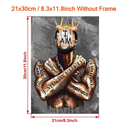 Vintage Canvas King Tattoo Painting Wall Art