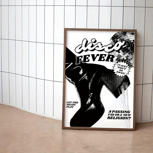 Set Of 6 Disco Tequila Posters Canvas Wall Art Retro Bar
