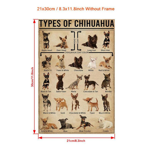 Vintage Chihuahua Decor Sign for Home Kitchen Bar Retro Wall