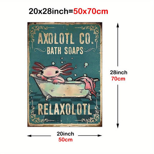 Animal Axolol Co Bath Soaps Relaxolotl Poster Funny Bathroom Wall Art