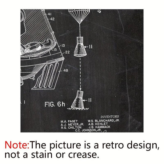 6pcs Vintage Space Patent Posters Canvas Art Prints