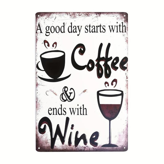 Funny Open The Wine Vintage Tin Sign Wall Decor 30x20cm