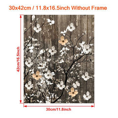 Rustic Flowers On Tree Branch Vintage Canvas Art