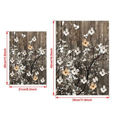 Rustic Flowers On Tree Branch Vintage Canvas Art